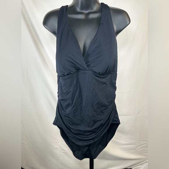Maillot De Bain Une Pièce Jantzen Fille Taille 14-16 Ans Bleu Marine Ou Foncé